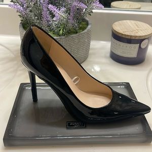 Shine black material inside leather